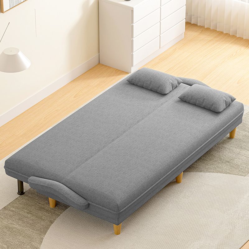 Scandinavian Removable Cushions Fabric Square Arms Futon Sleeper Sofa Bed Clearhalo 'furn' 'furn_futons' 'Furniture' 'Futons & Daybeds' 'Futons' 'Living Room Furniture' 1200x1200_2570b744-4a76-4c6c-b221-fb184b14f0f5