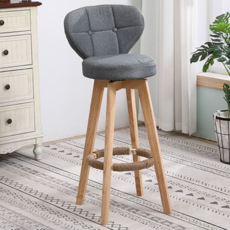 Modern Backrest Rotatable Counter Stool Wood Kitchen Bar Stool with Cushion and Pedal Clearhalo 'Bar Furniture' 'Bar Stools' 'bar_stools' 'furn' 'furn_bar_stools' 'furniture_bar_stools' 'Kitchen & Dining Furniture' 'kitchen&dining_furn' 'kitchen' 'kitchen_furn' Furniture' 1200x1200_25719384-fc8b-41b4-8872-a58be0f6e542
