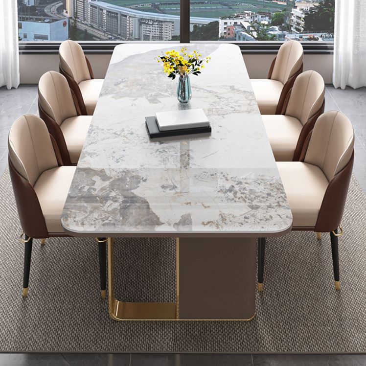 Luxury Sintered Stone Top Dining Set Rectangle 1/4/5/6/7 Pieces Dining Room Table Set