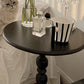 Round Metal Pedestal End Table Black/White Accent Side Table