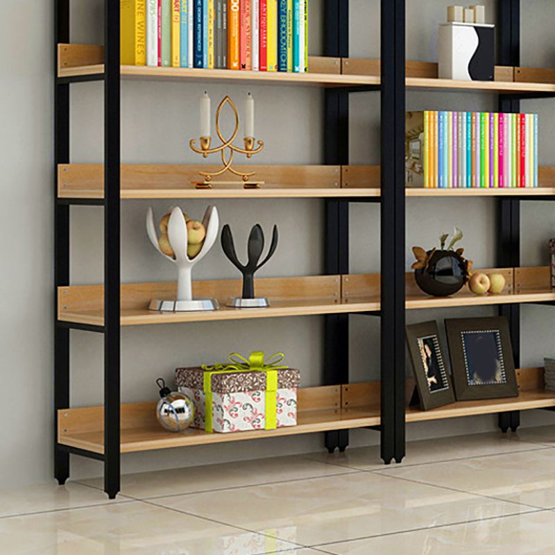 Vertical Industrial Etagere Bookshelf Steel Frame Solid Wood Shelf Bookshelf Clearhalo 'Bookcases' 'furn' 'furn_bookcases' 'Furniture' 'furniture_bookcases' 'kitchen' 'kitchen_bookcases' 'Living Room Furniture' 'Office Furniture' 1200x1200_25729c57-91b4-4093-bfa3-da72bce26570