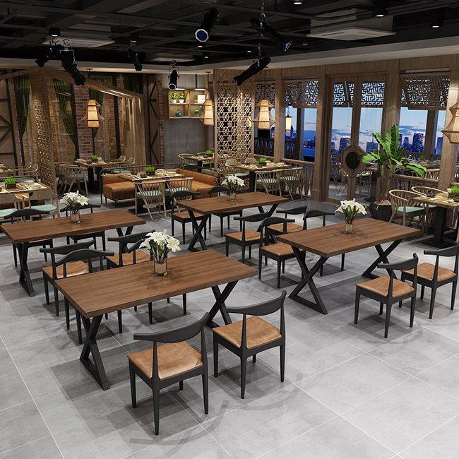 Industrial Solid Wood Dinner Room Kitchen Table Sled Base Table for Dining Room Clearhalo ' dining_table' 'Dining Tables & Seating' 'Dining Tables' 'furn' 'furn_dining_table' 'Furniture' 'furniture_dining_table' 'Kitchen & Dining Furniture' 'kitchen&dining_furn' 'kitchen' 'kitchen_dining_table' 1200x1200_2572f9f2-ea74-49f8-8975-fe100419f1fe