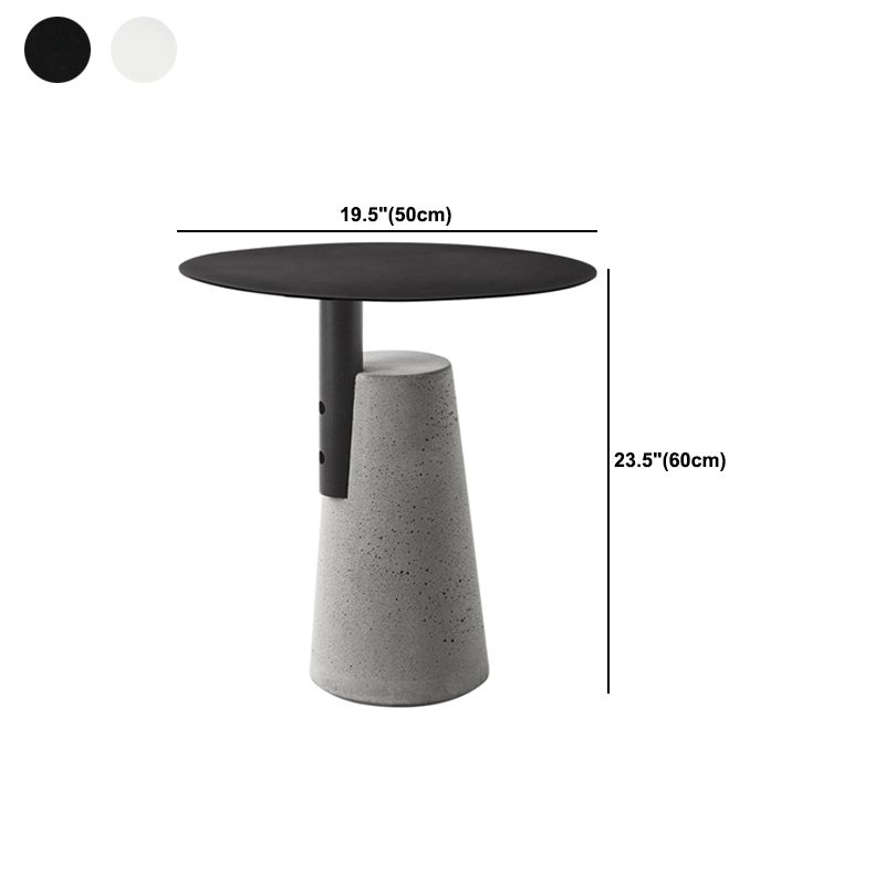 Round 1 Single Coffee Table Metal Cocktail Table with Cement Pedestal