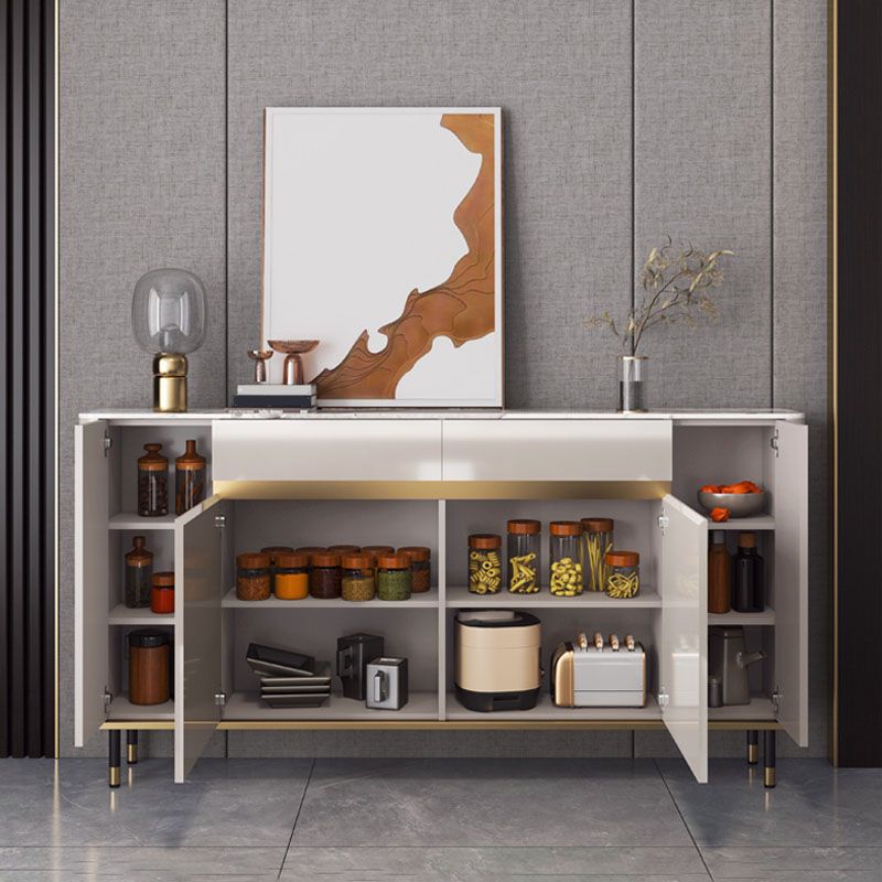 Contemporary Style Engineered Wood Buffet Stand Adjustable Shelving Credenza Clearhalo 'buffet_sideboard' 'Buffets & Sideboards' 'furn' 'furn_buffet_sideboard' 'Furniture' 'Kitchen & Dining Furniture' 1200x1200_2575978d-34d6-4e17-b743-2536ba2d793a