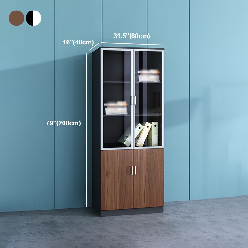 Contemporary Style Bookshelf for Home Office Study Room Bookcase with Door Clearhalo 'Bookcases' 'furn' 'furn_bookcases' 'Furniture' 'furniture_bookcases' 'kitchen' 'kitchen_bookcases' 'Living Room Furniture' 'Office Furniture' 1200x1200_2576507d-c248-42d9-81e0-6fd24ad8b672