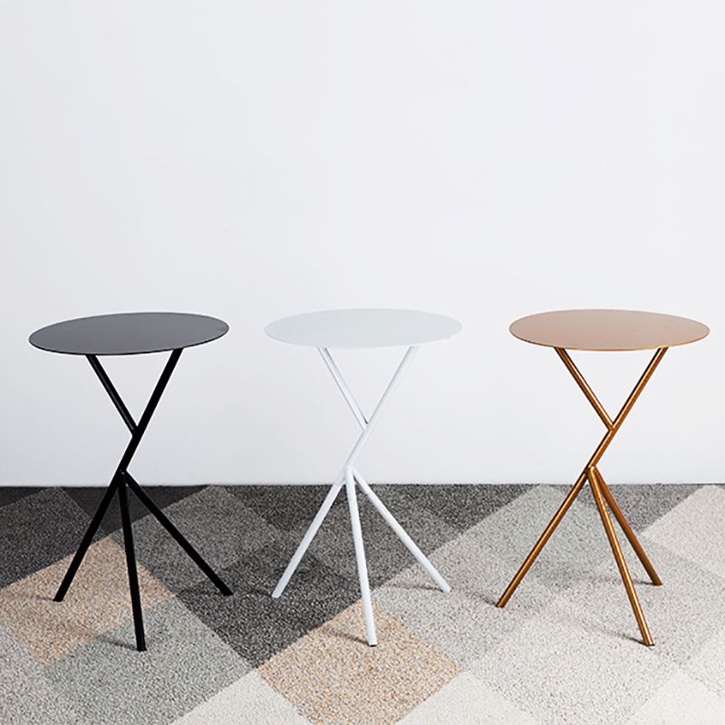 Mid-Century Round Side End Table Metal Cross Legs End Table, 22.8" Tall Clearhalo 'Coffee & Accent Tables' 'End & Side Tables' 'end_side_tables' 'furn' 'furn_end_side_tables' 'Furniture' 'Living Room Furniture' 1200x1200_25791560-e9bd-4fd0-ace4-18a2219d4ace