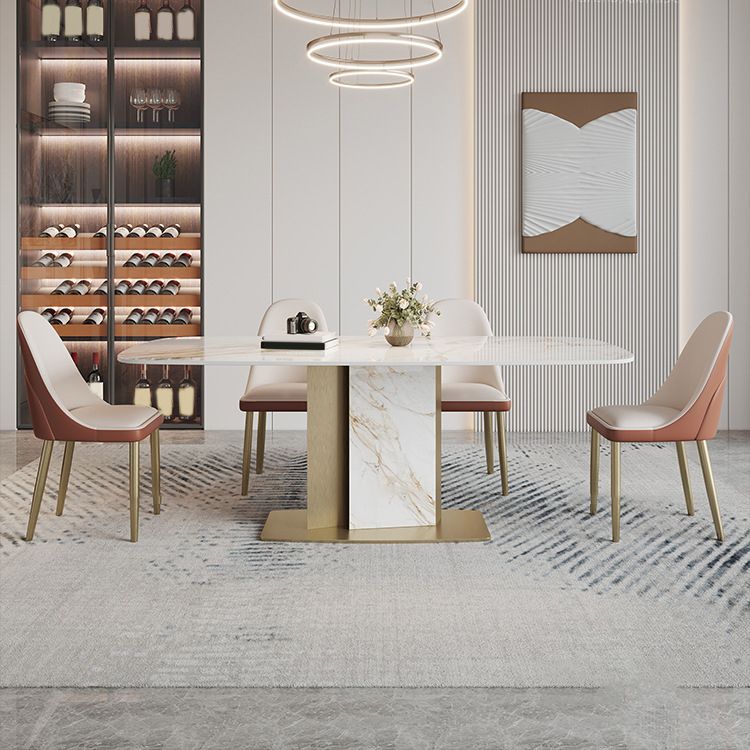 Luxurious Sintered Stone Top Dining Set Rectangle 1/4/5/7 Pieces Dinette Table Set Clearhalo 'Dining Room Sets' 'Dining Tables & Seating' 'dining_room_set' 'furn' 'furn_dining_room_set' 'Furniture' 'Kitchen & Dining Furniture' 1200x1200_257a2311-e989-47da-a48d-1beeea070741