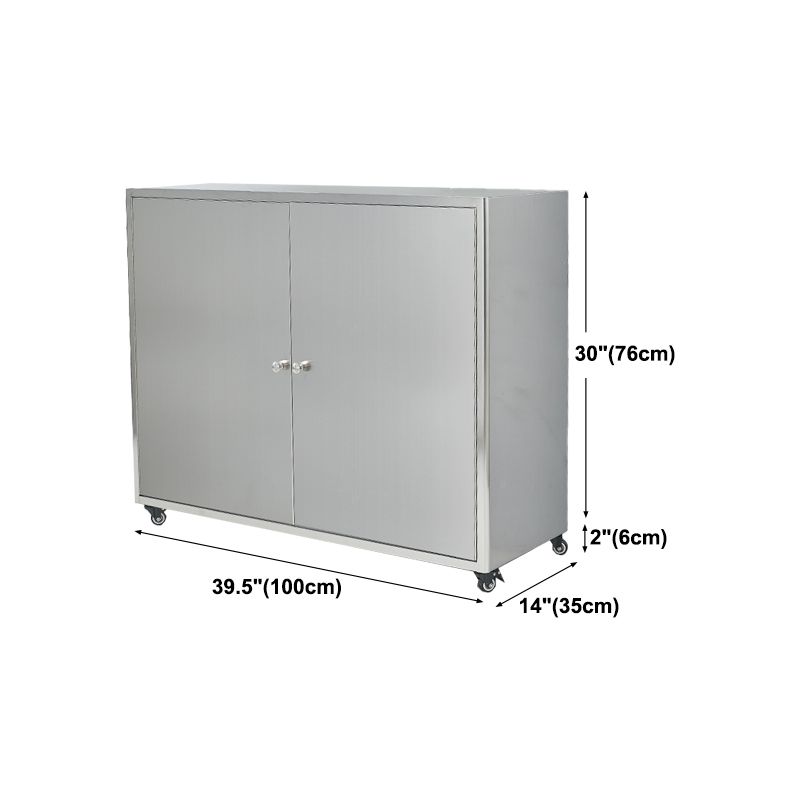 Stainless Steel Sideboard Cabinet Modern Server Cabinet with Storage for kitchen Clearhalo 'buffet_sideboard' 'Buffets & Sideboards' 'furn' 'furn_buffet_sideboard' 'Furniture' 'furniture_buffet_sideboard' 'Kitchen & Dining Furniture' 1200x1200_257a74a3-84a9-4418-8dd8-2158528787e0