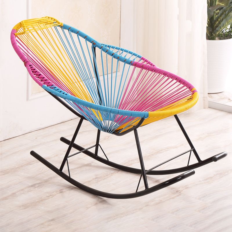 Single Home Pe Rattan Lazy Chair Leisure Balkon Rocking stoel