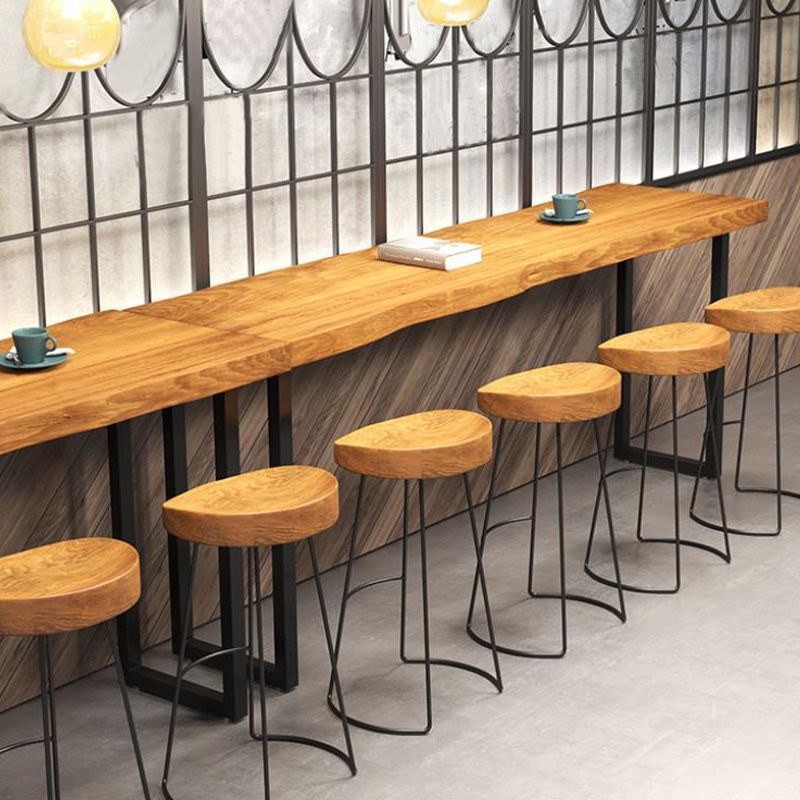 Juego de mesa de bar rectangular industrial, mesa de mostrador de madera de color natural, 1/5 piezas