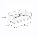 Mid-Century Modern Faux Leather Sofa 31.1" H Sloped Arm Loveseat Clearhalo 'Furniture' 'furniture_sofas' 'kitchen' 'kitchen_sofas' 'Living Room Furniture' 'Sofa' 'sofas' 1200x1200_257c1cce-b91d-46f4-a815-6cf89b438071