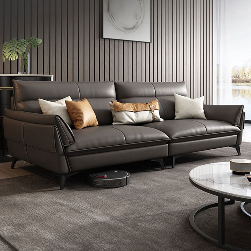 Recupant de canapé en cuir noir / gris