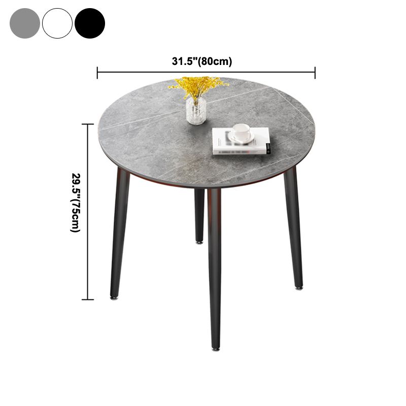 Modern Sintered Stone Dinner Table 4 Legs 31.2" Dining Table with Black Frame Clearhalo ' dining_table' 'Dining Tables & Seating' 'Dining Tables' 'furn' 'furn_dining_table' 'Furniture' 'furniture_dining_table' 'Kitchen & Dining Furniture' 'kitchen&dining_furn' 'kitchen' 'kitchen_dining_table' 1200x1200_257cf0e3-aaff-463e-a1df-7d6737e49faa