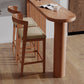 Mesa de bar con pedestal doble, mesa de comedor industrial de madera maciza de pino para sala de estar