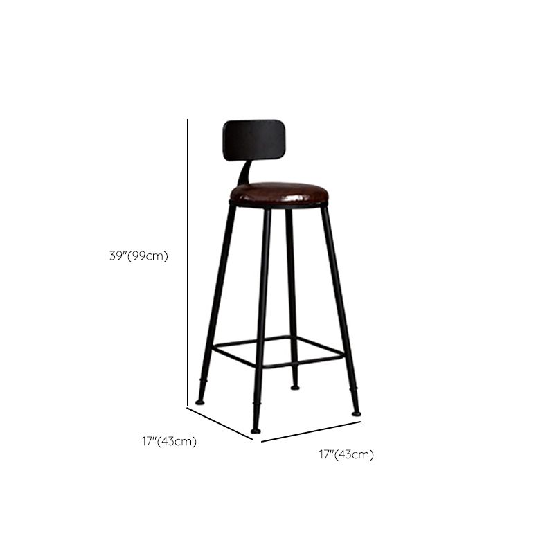 Contemporary Bar Stools Armless Dining Stools with Metal Base