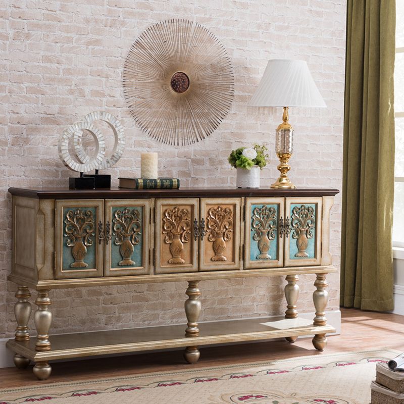 36.6" Tall Wood 3- Door Accent Cabinet, Industrial Cabinet, Distressed Wood Clearhalo 'Cabinets & Chests' 'cabinets_chests' 'furn' 'furn_cabinets_chests' 'Furniture' 'Living Room Furniture' 1200x1200_257f3afe-4ecc-43d7-9650-51288e3fcbd4