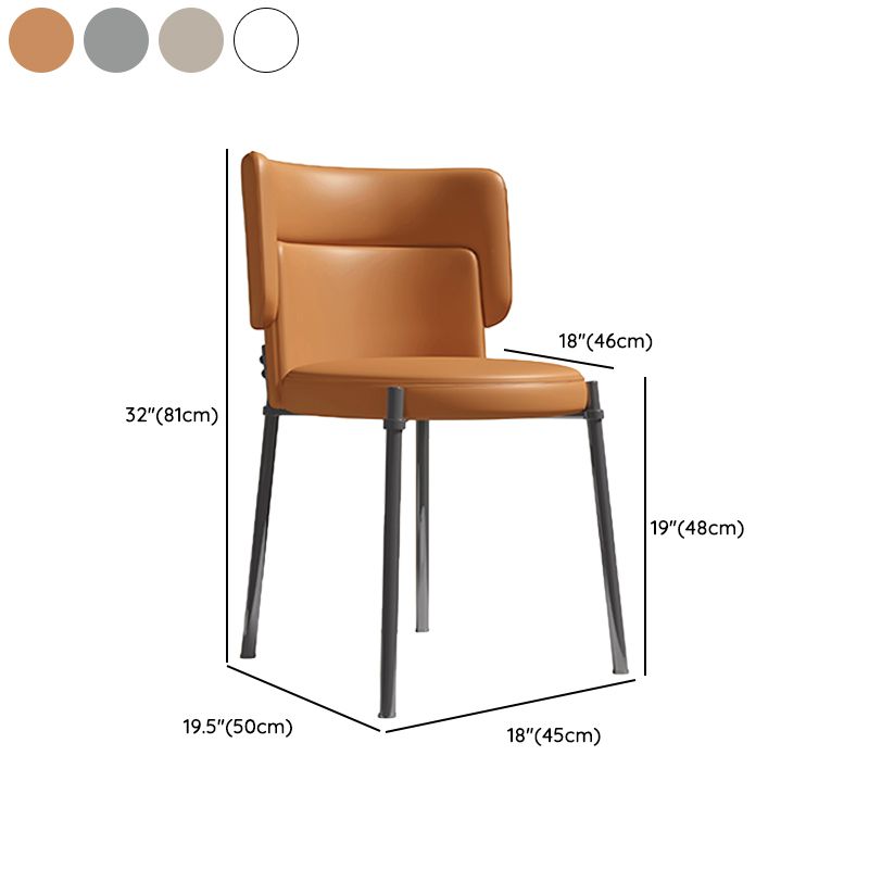 Sedia da pranzo con finta pelle e metallo contemporanea per sala da pranzo