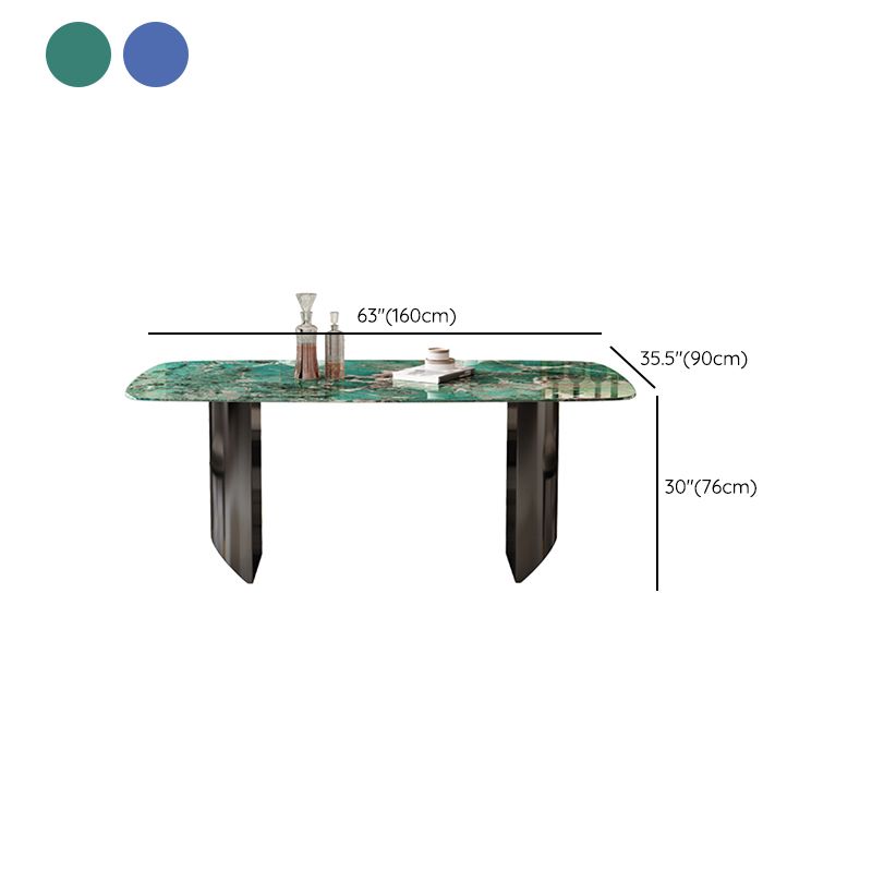 Mesa de comedor con pedestal doble, mesa de comedor rectangular para cocina
