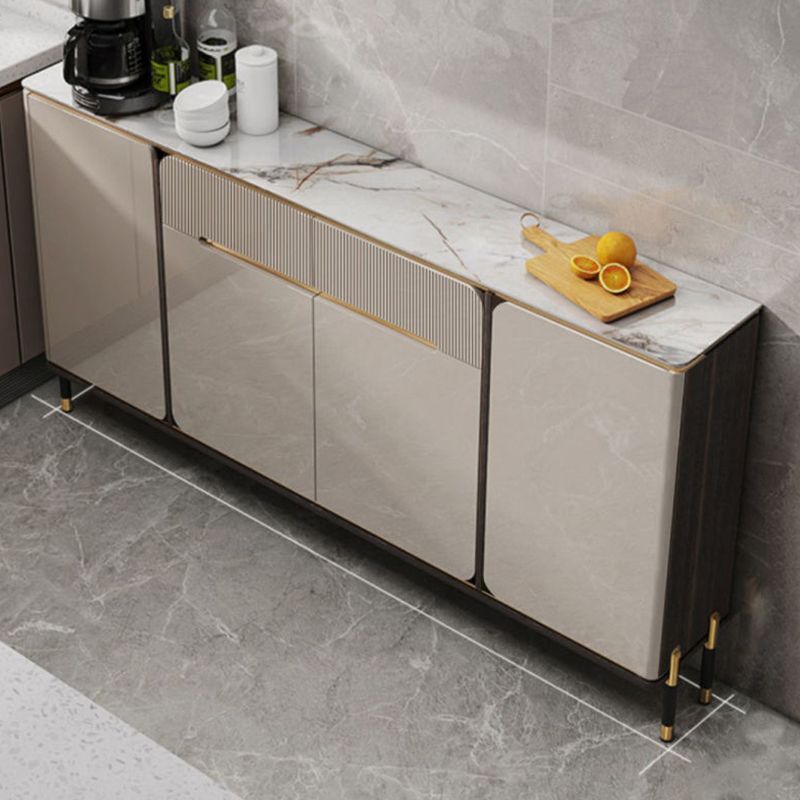 Glam Style Credenza Stone Buffet Credenza with Cabinets and Drawers Clearhalo 'buffet_sideboard' 'Buffets & Sideboards' 'furn' 'furn_buffet_sideboard' 'Furniture' 'Kitchen & Dining Furniture' 1200x1200_2581cdfb-6dd5-4f64-8a74-90e9b85439f5