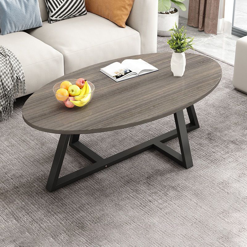 Glass Open Shelf Cocktail Table Oval Minimalist Modern Coffee Table Clearhalo 'Coffee & Accent Tables' 'Coffee Tables' 'coffee_tables' 'furn' 'furn_coffee_tables' 'Furniture' 'Living Room Furniture' 1200x1200_2584a8fe-555b-401a-bf34-9624a099f641