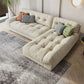 Cream-white Sectional down Padded Tufted Back Tech/flannelette Sofa