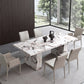 Juego de mesa de comedor moderna de piedra, juego de comedor de 1/2/4/5/7 piezas con sillas con respaldo macizo