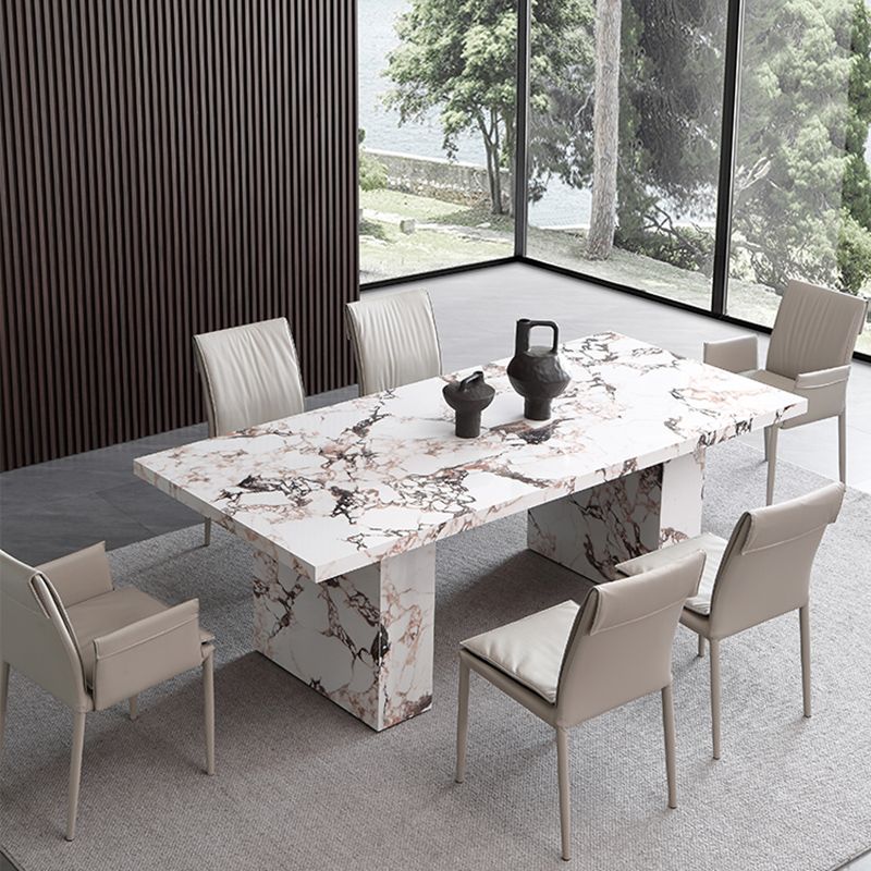 Juego de mesa de comedor moderna de piedra, juego de comedor de 1/2/4/5/7 piezas con sillas con respaldo macizo