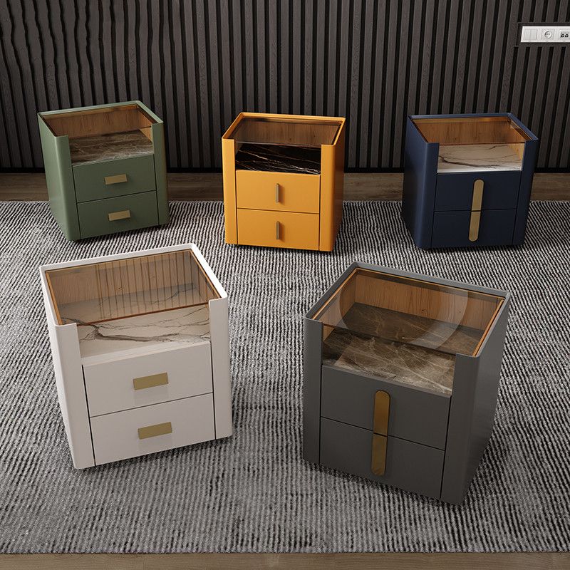 Glam 22 pollici H Top vetro in vetro Open Open Caricano a 2 traditori notturni