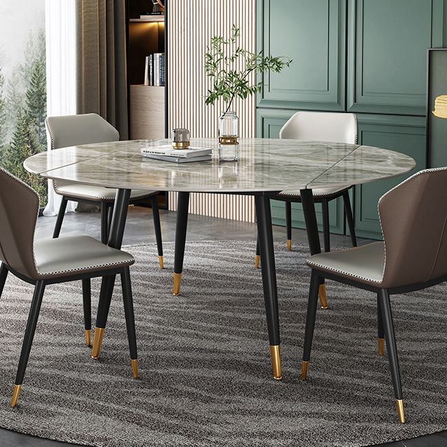 Traditional Luxury Round Drop-Leaf Dining Table Stone Furniture for Dining Room Clearhalo ' dining_table' 'Dining Tables & Seating' 'Dining Tables' 'furn' 'furn_dining_table' 'Furniture' 'furniture_dining_table' 'Kitchen & Dining Furniture' 'kitchen&dining_furn' 'kitchen' 'kitchen_dining_table' 1200x1200_2586b626-e620-4d26-9014-00e6f0664a1e
