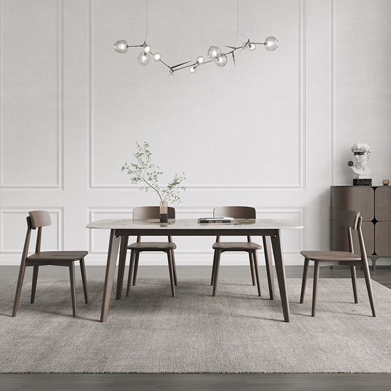 Retro Modern Rectangle Dining Site Table Stone Top 4-foot Oak Solid Wood Table Clearhalo 'Dining Tables & Seating' 'Dining Tables' 'dining_table' 'furn' 'furn_dining_table' 'Furniture' 'furniture_dining_table' 'Kitchen & Dining Furniture' 'kitchen' 'kitchen_dining_table' 1200x1200_258724f7-f952-42a6-9cc9-4c1fc92ef7e7