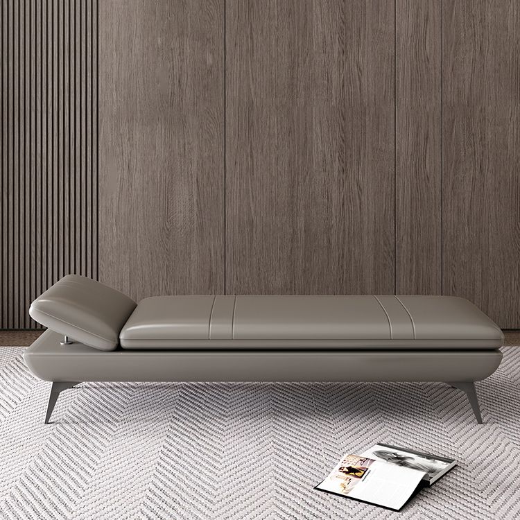 Modern Genuine Leather Bench 18"H Bedroom Seating Bench with Adjustable Headrest Clearhalo 'Benches' 'Chairs & Seating' 'furn' 'furn_benches' 'Furniture' 'Living Room Furniture' 1200x1200_2587346b-312d-491a-9cc8-c357c0601541