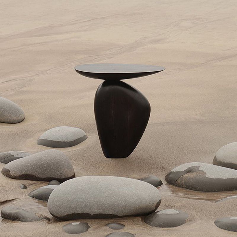 Contemporary Side End Table Oval Pedestal Living Room Solid Wood Corner Table Clearhalo 'Coffee & Accent Tables' 'End & Side Tables' 'end_side_tables' 'furn' 'furn_end_side_tables' 'Furniture' 'Living Room Furniture' 1200x1200_25875a40-bbcb-4d93-af2c-94aa6736ab02