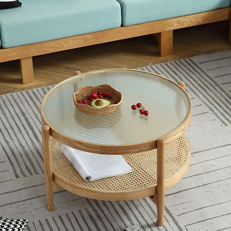 Glass-Topped Coffee Cocktail Table with Shelf Contemporary 4 Legs Coffee Table Clearhalo 'Coffee & Accent Tables' 'Coffee Tables' 'coffee_tables' 'furn' 'furn_coffee_tables' 'Furniture' 'Living Room Furniture' 1200x1200_2587e040-4de6-432d-9c1a-19203add041f