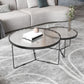 Contemporary Cross Legs Glass Round Metal Nesting Coffee Table Set Clearhalo 'Coffee & Accent Tables' 'Coffee Tables' 'coffee_tables' 'furn' 'furn_coffee_tables' 'Furniture' 'Living Room Furniture' 1200x1200_25886ebf-49bb-44fc-b8e0-5008d7335cfb