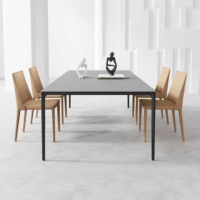 Sintered Stone Dining Table Simplicity Style 4 Legs Base Table for Dining Room Clearhalo ' dining_table' 'Dining Tables & Seating' 'Dining Tables' 'Furniture' 'furniture_dining_table' 'Kitchen & Dining Furniture' 'kitchen&dining_furn' 'kitchen' 'kitchen_dining_table' 1200x1200_2589d9e9-983c-4aaa-bd12-708c33802355