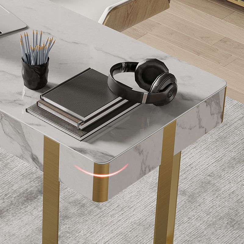 Dessert en pierre et en acier inoxydable traîneau de bureau de 2 dessins pour la maison