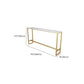 White Faux Marble Table Modern Style Bistro Table with Trestle Base