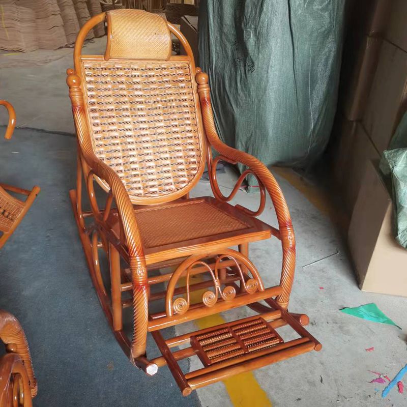 Spindle Antique Rocking Chair Wicker Rocker Chair 24" x 44.5" x 37.8" for Living Room Clearhalo 'Chairs & Seating' 'furn' 'furn_rocking_chairs' 'Furniture' 'Living Room Furniture' 'Rocking Chairs' 'rocking_chairs' 1200x1200_258b392f-58c3-4cfa-8082-fca2087b23a6