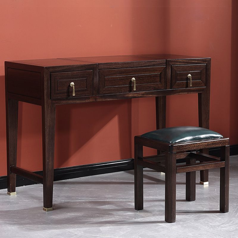 Tavolo da toeletta da toeletta in legno massiccio tradizionale tavolo da vanità per trucco a flip-top