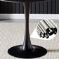 Round Dining Table Stone Top Dining Table in Black and White Clearhalo 'Dining Tables & Seating' 'Dining Tables' 'dining_table' 'furn' 'furn_dining_table' 'Furniture' 'Kitchen & Dining Furniture' 1200x1200_258d3a02-1428-4573-bcc3-3b2e2bfff422