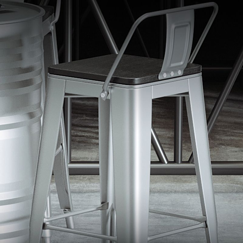 Industrial Silver Counter Stools Iron Wooden Bar Bristol Stools with Square Seat Clearhalo 'Bar Furniture' 'Bar Stools' 'bar_stools' 'furn' 'furn_bar_stools' 'furniture_bar_stools' 'Kitchen & Dining Furniture' 'kitchen&dining_furn' 'kitchen' 'kitchen_furn' Furniture' 1200x1200_258d7d7f-0f3d-4657-ab9d-9048f947686c