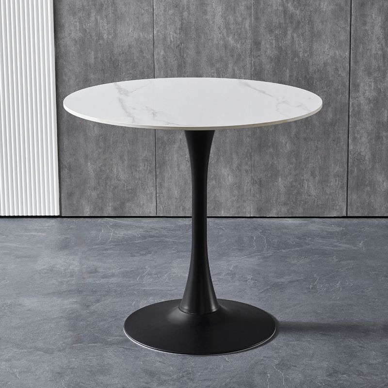 Contemporary Stone Round Top Restaurant Table Metal Base Dining Table Clearhalo 'Dining Tables & Seating' 'Dining Tables' 'dining_table' 'furn' 'furn_dining_table' 'Furniture' 'furniture_dining_table' 'Kitchen & Dining Furniture' 'kitchen' 'kitchen_dining_table' 1200x1200_2592a34a-3093-4b9d-baba-c1a5109a40dc