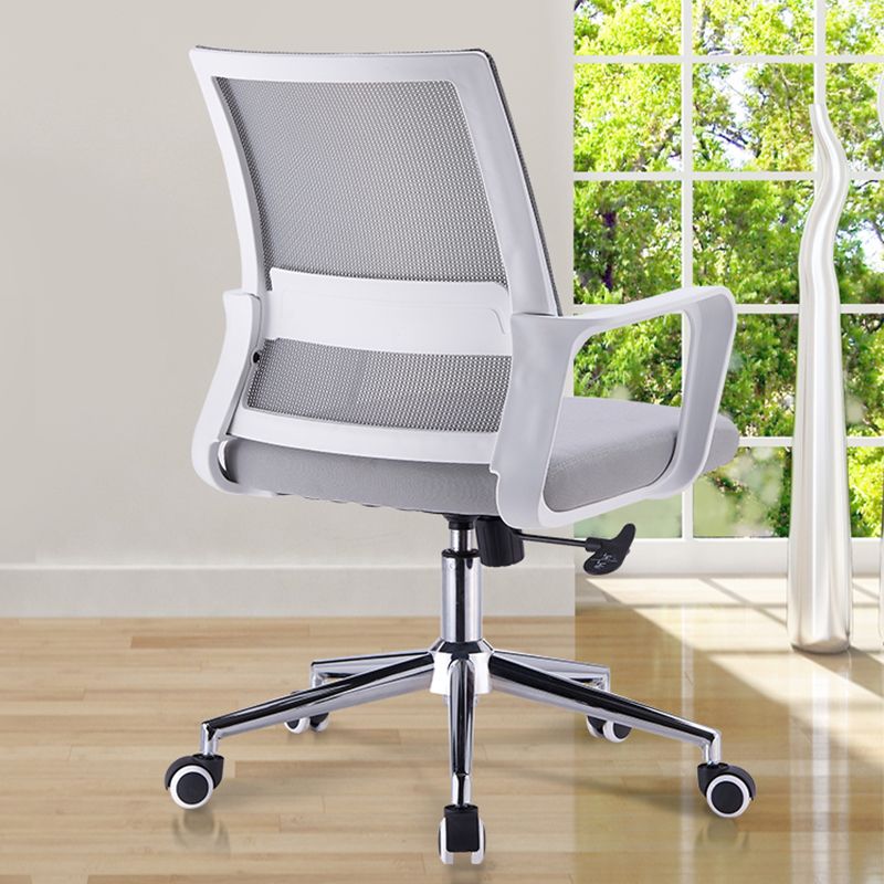 Modern Style Gray Chair Mid Back Fixed Arm Office Chair for Home Clearhalo 'furn' 'furn_office_chair' 'Furniture' 'furniture_office_chair' 'Office Chairs' 'Office Furniture' 'office_chair' 1200x1200_2593f5a4-993a-4c0f-b3ec-14f06d09c753