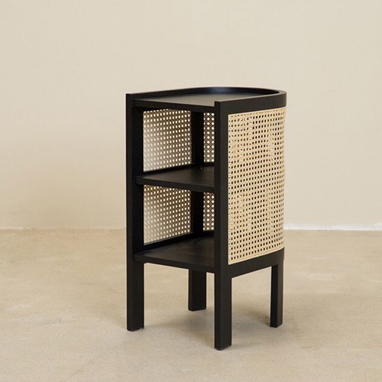 Pièce de nuit en bois massif en chêne étagères d'armoire de couches de rangement ouverte 24,4 "H