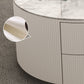 Contemporary Round Coffee Table 2-Piece Coffee or End Table in White and Grey