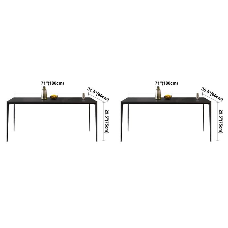 Rectangular Modern Sintered Stone Dining Table Dining Furniture with Metallic Base Clearhalo ' dining_table' 'Dining Tables & Seating' 'Dining Tables' 'Furniture' 'furniture_dining_table' 'Kitchen & Dining Furniture' 'kitchen&dining_furn' 'kitchen' 'kitchen_dining_table' 1200x1200_259746d4-73b0-4269-94dc-bb81c29d0edf