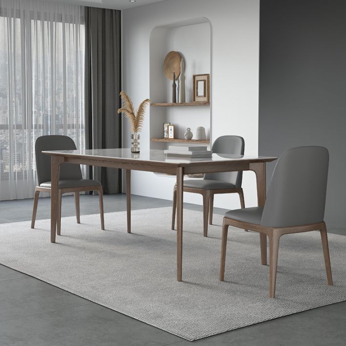 Modern Style Sintered Stone Dining Set Wood 1/2/3/4/5/7 Pieces Dining Set
