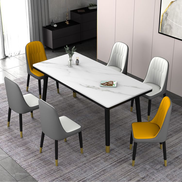 Dining Room Set Nordic Sintered Stone Rectangular Dining Table with Trestle Base Clearhalo 'Dining Room Sets' 'Dining Tables & Seating' 'dining_room_set' 'furn' 'furn_dining_room_set' 'Furniture' 'furniture_dining_room_set' 'Kitchen & Dining Furniture' 'kitchen&dining_furn' 'kitchen' 1200x1200_259a2acd-7069-4100-8584-5ea1bede46f3