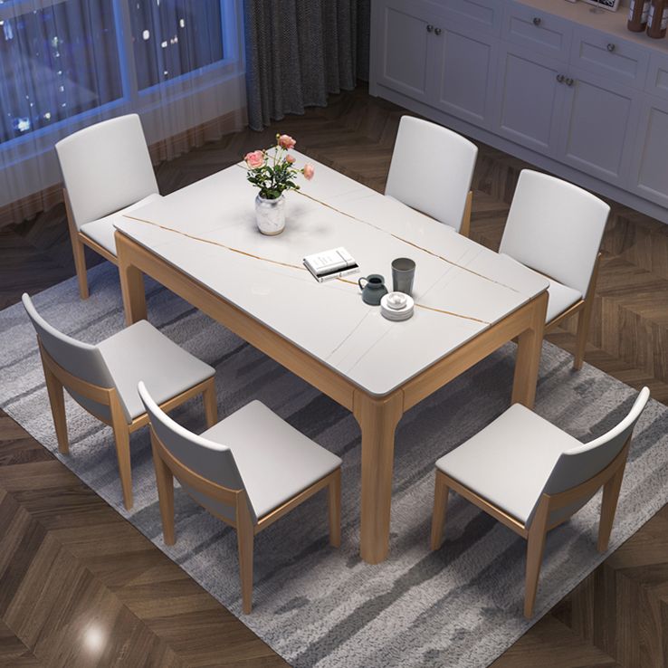 Mid-Century Modern Rectangle Dining Table Sintered Stone Table with 4 Legs Base Clearhalo ' dining_table' 'Dining Tables & Seating' 'Dining Tables' 'furn' 'furn_dining_table' 'Furniture' 'furniture_dining_table' 'Kitchen & Dining Furniture' 'kitchen&dining_furn' 'kitchen' 'kitchen_dining_table' 1200x1200_259a4d6e-5e51-445f-937c-c1b74b39b96c