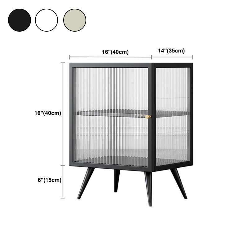 Massicello di ferro e vetro Cambia da letto contemporaneo a 1 porta gambe incluse